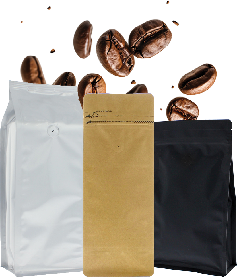 Bolsas de café de fondo plano Bolsas de café de fondo plano