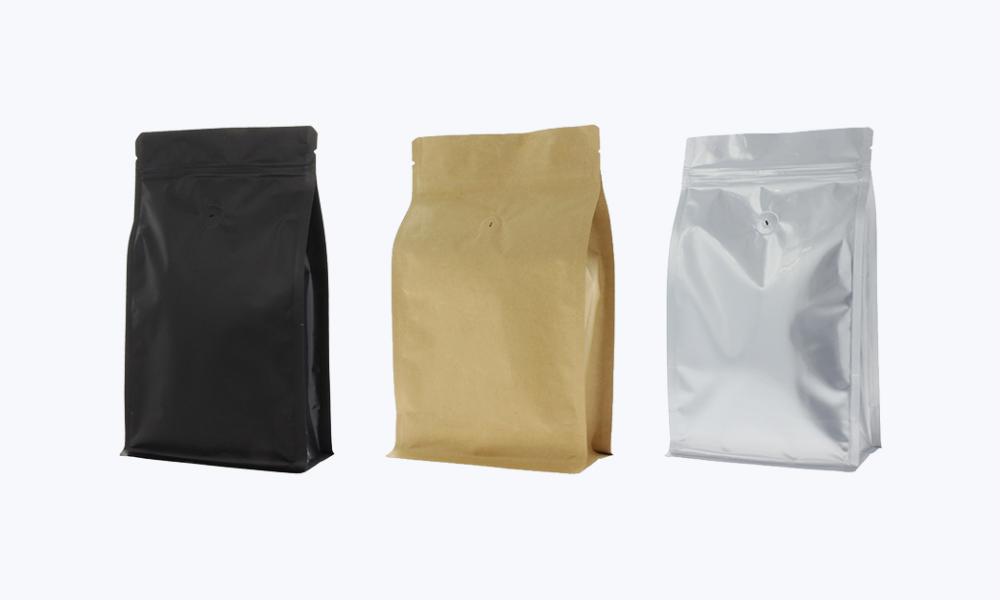 Bolsas de café de fondo plano con cremallera estándar