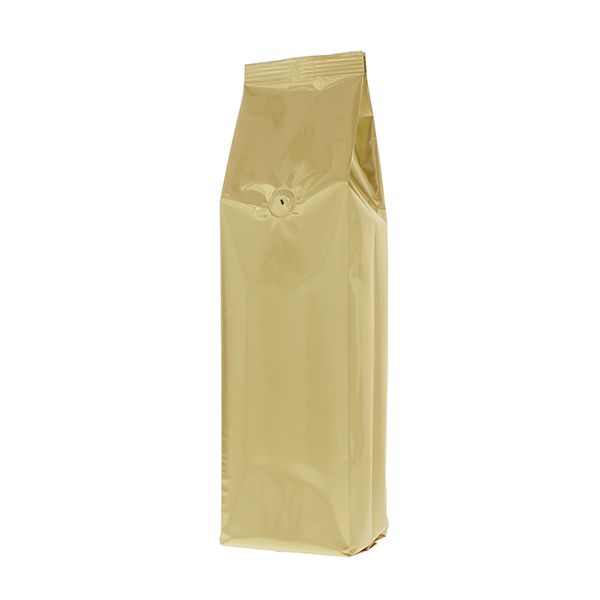 Bolsa de café con fuelle lateral - mate oro