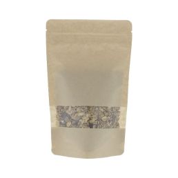Bolsa stand-up papel kraft con ventana - marrón - 190x265+{55+55} mm (1,3-1,4lt)