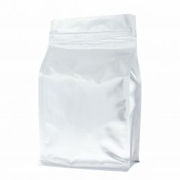 Bolsa de fondo plano con cierre - mate plata - 140x210+{35+35} mm (1lt) 