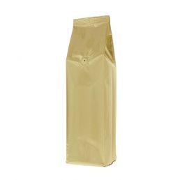 Bolsa de café con fuelle lateral - mate oro