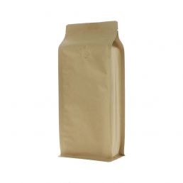 Bolsa de café de fondo plano papel kraft - marrón