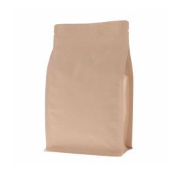 Bolsa de fondo plano papel kraft con cierre - marrón