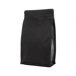 Bolsa de fondo plano con cierre - mate negro