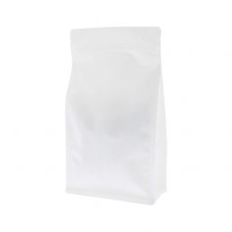 Bolsa de fondo plano con cierre - mate blanco (100% recyclable)
