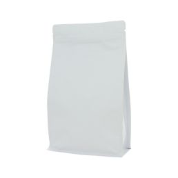 Bolsa de fondo plano con cierre - mate blanco - 195x295+{45+45} mm (3 lt)