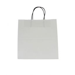 Bolsa de papel con negro twisted handle - blanco
