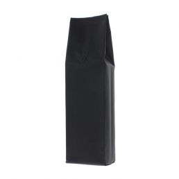 Bolsa de café con fuelle lateral - mate negro