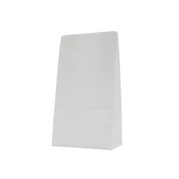 Bolsa de fondo cuadrado papel kraft 1 capas - blanco - 90x180+{55}mm (0,5 lt)