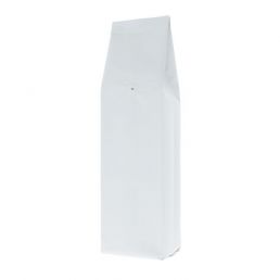 Bolsa de café con fuelle lateral - mate blanco