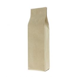 Bolsa de café con fuelle lateral papel kraft - marrón