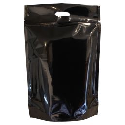 Bolsa stand-up con asa - brillante negro - 300x500+{75+75} mm (8 ltr)