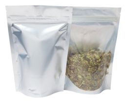 Bolsa stand-up - transparante / mate plata - 130x210+{40+40} mm (450-500ml)