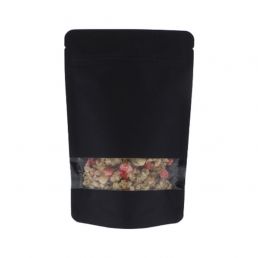 Bolsa de papel kraft con ventana - negro