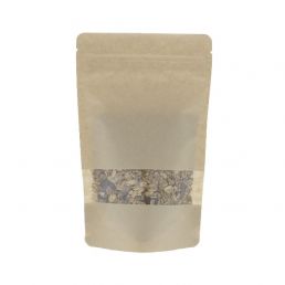 Bolsa stand-up papel kraft con ventana - marrón