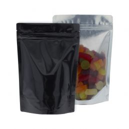 Bolsa stand-up - transparante / brillante negro