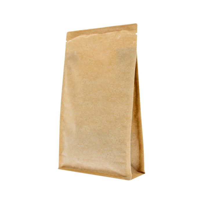 Bolsa de fondo plano con zipper - aspecto kraft (100 % reciclable)