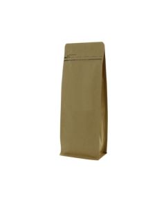 Bolsa de fondo plano papel kraft con cierre de frente - marr&oacute;n - 95x245+{35+35} mm (700-800ml)