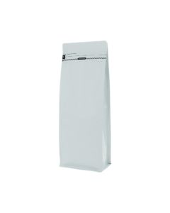 Flat Bottom Pouch shiny white with front zipper