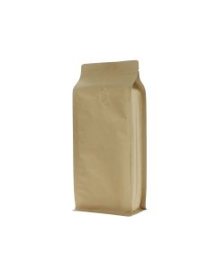 Bolsa de caf&eacute; de fondo plano papel kraft - marr&oacute;n - 500 gr (110x280+{40+40} mm)