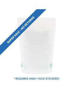 100% recyclable stand-up pouch with paper varnish - matt white