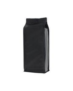 Bolsa de fondo plano - mate negro - 95x230+{35+35} mm (900ml)