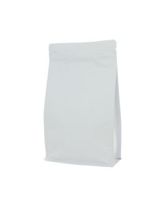 Bolsa de fondo plano con cierre - mate blanco - 195x295+{45+45} mm (3 lt)