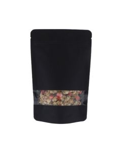 Bolsa de papel kraft con ventana - negro