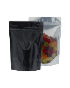 Bolsa stand-up - transparante / brillante negro