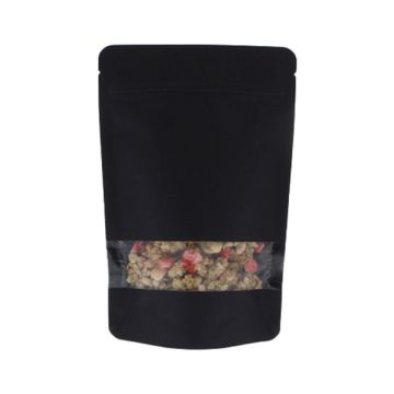 Bolsa de papel kraft con ventana - negro