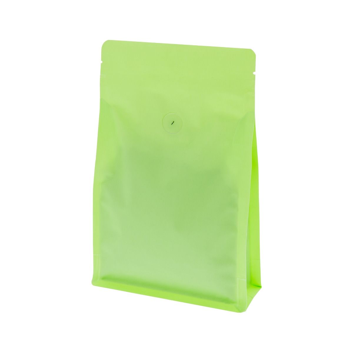 Bolsa de café de fondo plano con cierre - mate verde (100% reciclable)