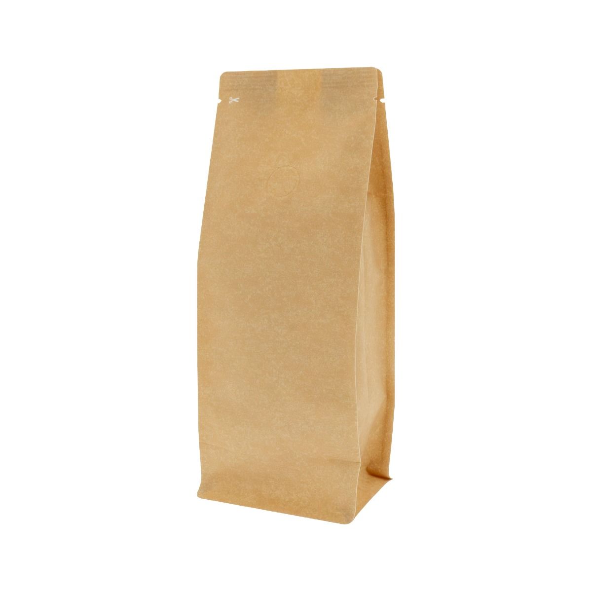 Bolsa de Café Flat Bottom Estilo Kraft - 1 kg (140x350+{47,5+47,5} mm)