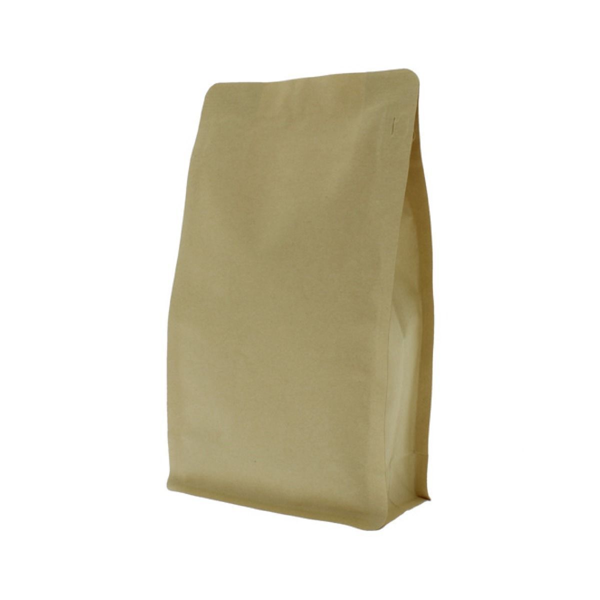 Bolsa de fondo plano papel kraft sin aluminio con cierre de frente - marrón