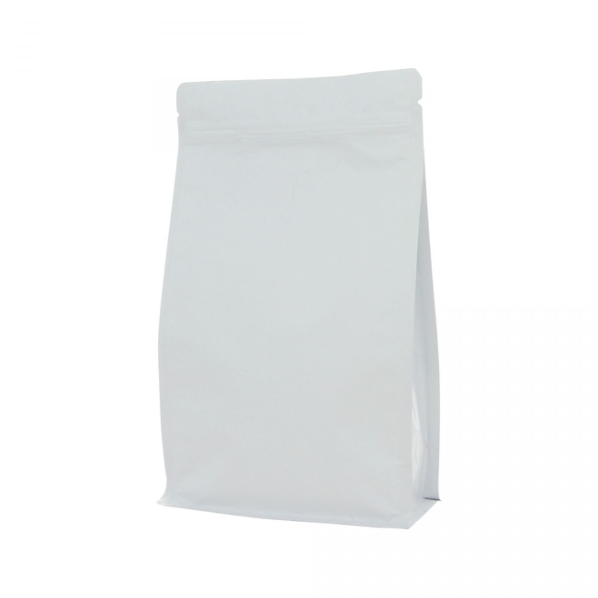 Bolsa de fondo plano con cierre - mate blanco - 195x295+{45+45} mm (3 lt)