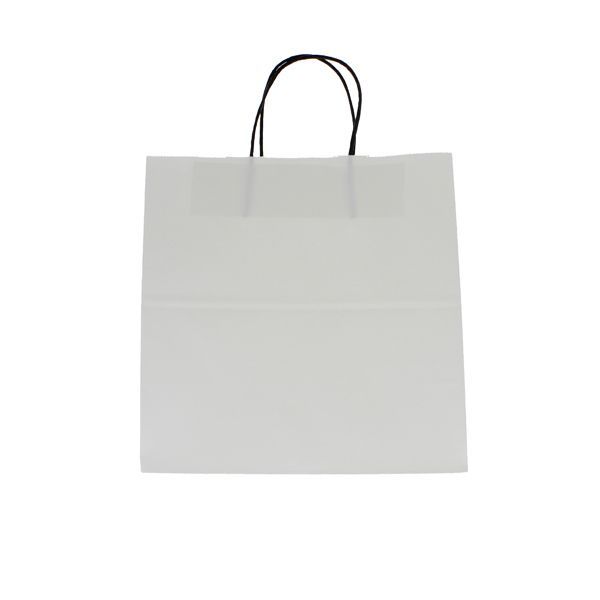 Bolsa de papel con negro twisted handle - blanco