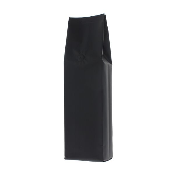 Bolsa de café con fuelle lateral - mate negro - 1 kg (135x390+{40+40} mm)