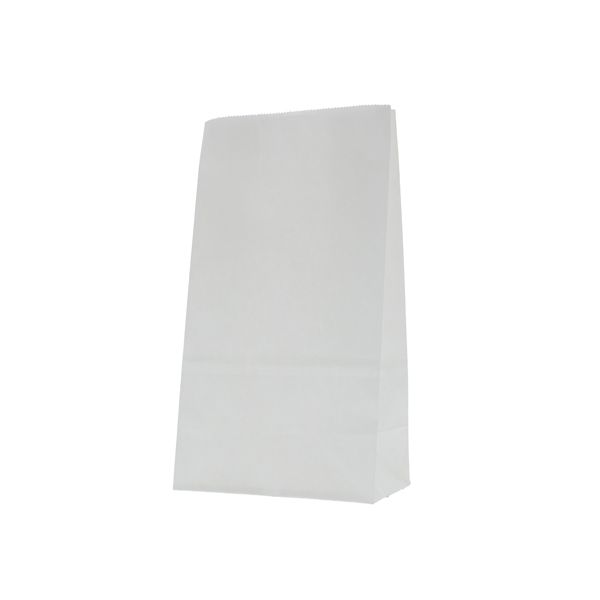 Bolsa de fondo cuadrado papel kraft 1 capas - blanco - 90x180+{55}mm (0,5 lt)