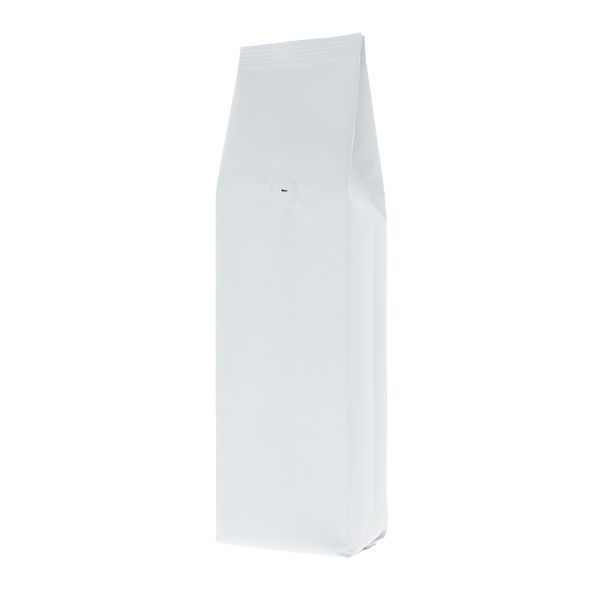 Bolsa de café con fuelle lateral - mate blanco