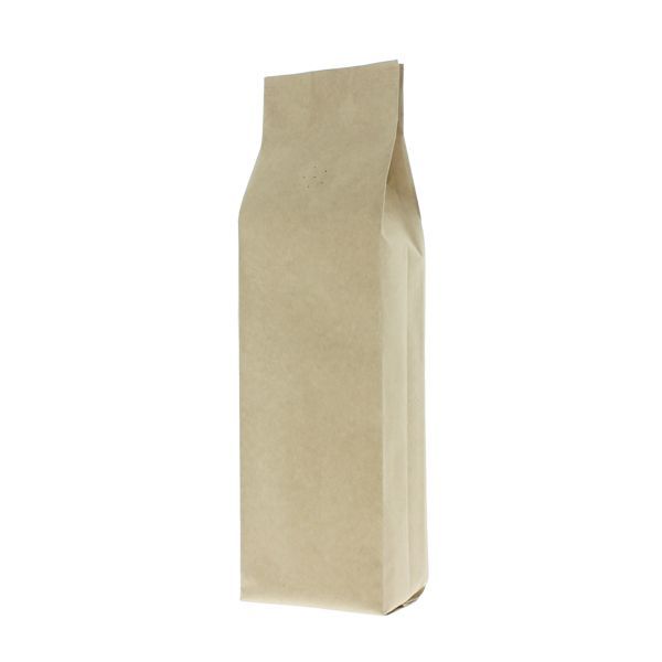Bolsa de café con fuelle lateral papel kraft - marrón