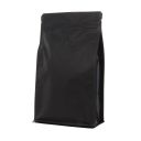Bolsa de café de fondo plano con cierre - mate negro - 500 gr (150x255+{40+40} mm)
