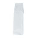 Bolsa de café con fuelle lateral - brillante blanco - 500 gr (85x360+{30+30} mm)