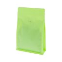 Bolsa de café de fondo plano con cierre - mate verde (100% reciclable)