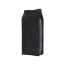 Bolsa de café de fondo plano - mate negro - 250 gr (95x230+{35+35} mm)