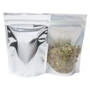 Bolsa stand-up - transparante / brillante plata - 160x230+{45+45} mm (700-900ml)