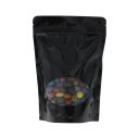 Bolsa stand-up con oval ventana - brillante negro