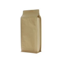 Bolsa de caf&eacute; de fondo plano papel kraft - marr&oacute;n - 500 gr (110x280+{40+40} mm)