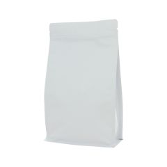 Bolsa de fondo plano con cierre - mate blanco - 195x295+{45+45} mm (3 lt)