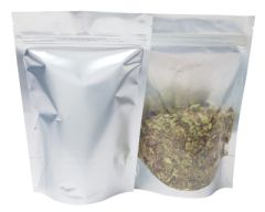 Bolsa stand-up - transparante / mate plata - 130x210+{40+40} mm (450-500ml)