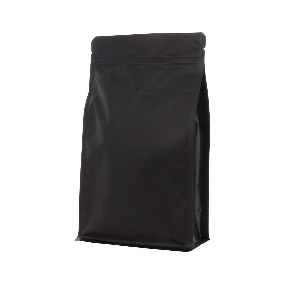 Bolsa de café de fondo plano con cierre - mate negro